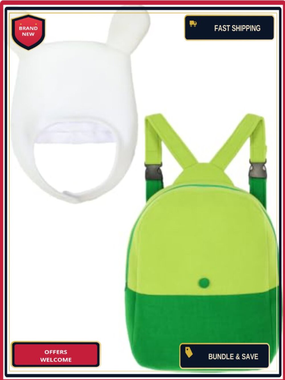 Adventure Costume Accessory Set Fleece Hat & Polyester Backpack Cosplay